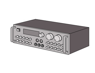 Fototapeta premium Mixing amplifier. Audio equipment. Perspective vector