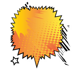 Vector illustrated retro comic book background with big colorful speech bubble, pop art vintage style backdrop.