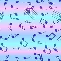 Seamless vector music notes pattern