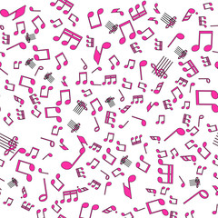 Seamless vector music notes pattern