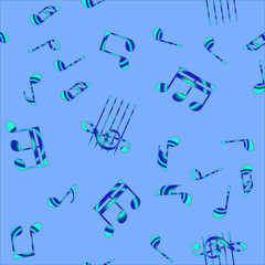 Seamless vector music notes pattern