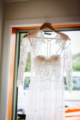 shot of elegant bridal dress 