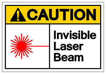 Caution Invisible Laser Beam Symbol Sign, Vector Illustration, Isolate On White Background Label .EPS10