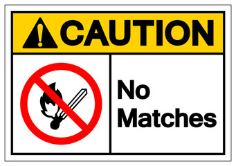 Caution No Matches Symbol Sign, Vector Illustration, Isolate On White Background Label. EPS10