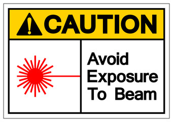 Caution Avoid Exposure To Beam Symbol Sign, Vector Illustration, Isolate On White Background Label .EPS10