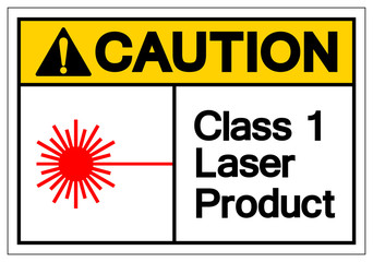 Caution Class 1 Laser Product Symbol Sign, Vector Illustration, Isolate On White Background Label. EPS10