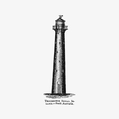 Lighthouse vintage drawing