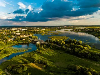 Foto op Canvas The sunset on the small Ukrainian city of the air © Cat-космос (UA)