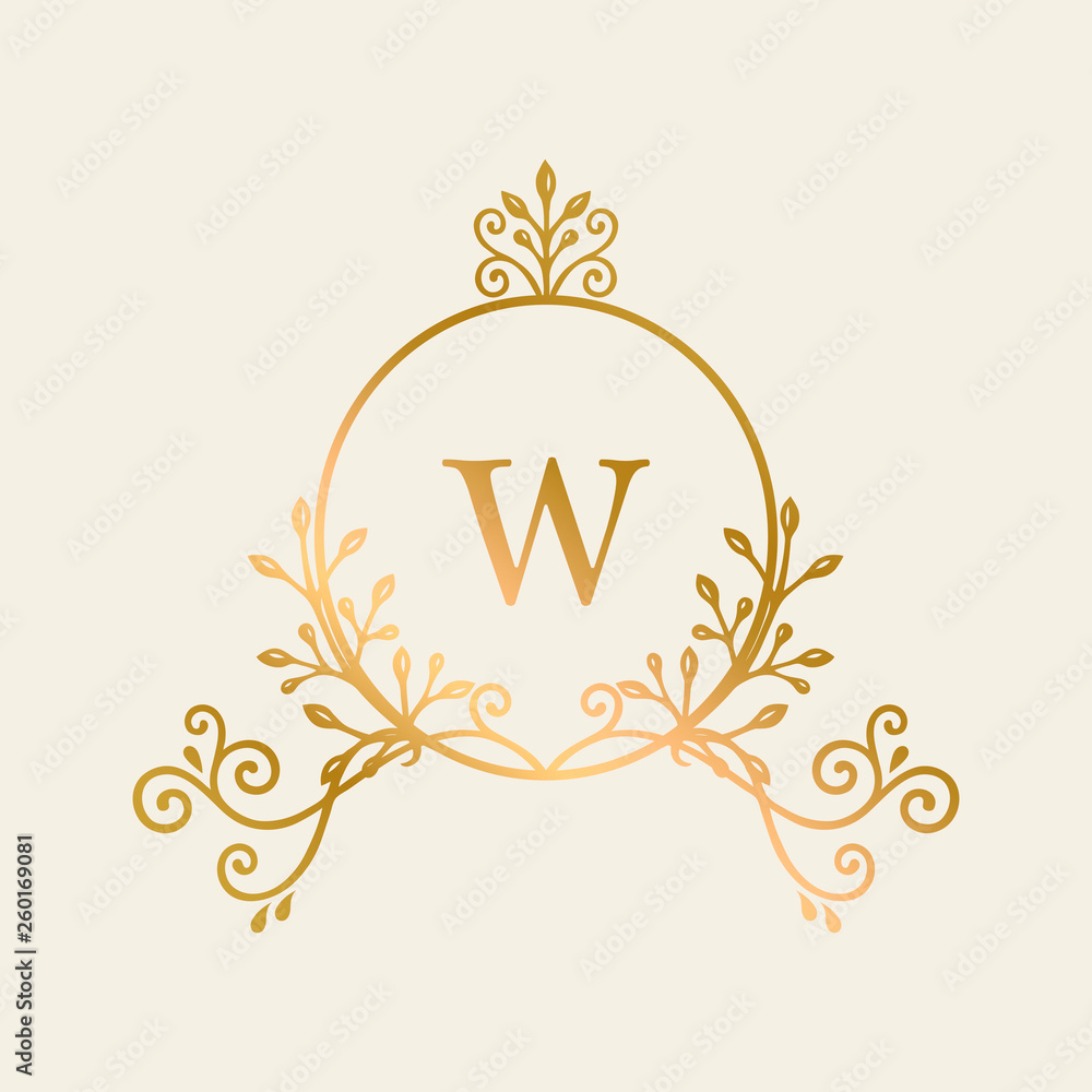 Canvas Prints initialed gold frame background