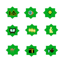 islamic muslim concept flat icons ramadan