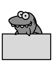 hai schild lustig rahmen mauer zeigen comic cartoon design gefährlich meer tauchen schwimmen clipart