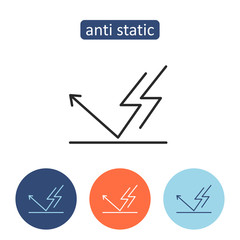 Anti static material outline icons set