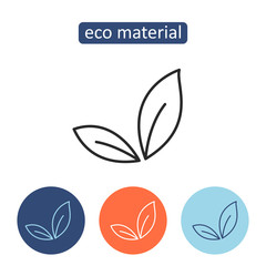 Eco material outline icons set