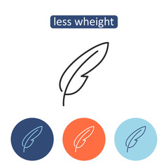 Less weight material outline icons set