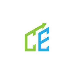 initial letter logo with growing arrows