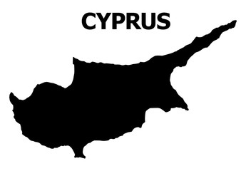 Vector Flat Map of Cyprus Island with Name