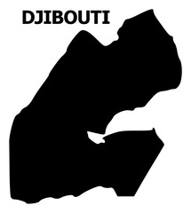 Vector Flat Map of Djibouti with Caption