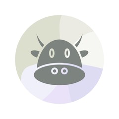 Fototapeta premium Simple cow icon on circle multiple color background.- vector