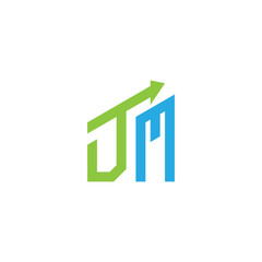 initial letter logo with growing arrows