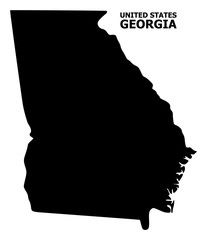 Vector Flat Map of Georgia State with Name