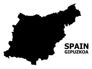 Vector Flat Map of Gipuzkoa Province with Name