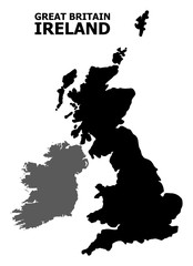 Vector Flat Map of Great Britain and Ireland with Caption