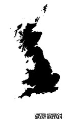 Vector Flat Map of Great Britain with Name