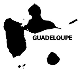 Vector Flat Map of Guadeloupe with Name