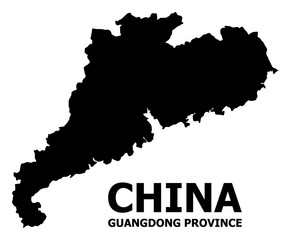 Vector Flat Map of Guangdong Province with Name