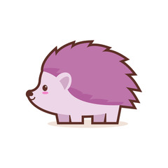 cute little hedgehog cartoon comic character with smiling face happy emoji anime kawaii style funny animals for kids concept