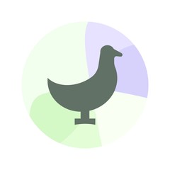 Simple bird icon on circle color background.- vector