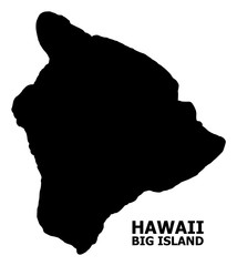Vector Flat Map of Hawaii Big Island with Name