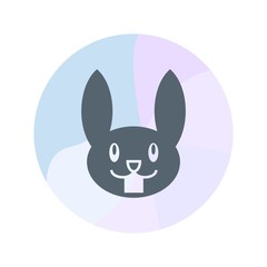 Bunny simple icon on circle color background.- vector