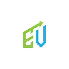 initial letter logo with growing arrows