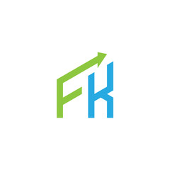 initial letter logo with growing arrows