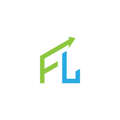 initial letter logo with growing arrows