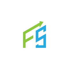 initial letter logo with growing arrows