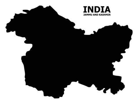 Vector Flat Map of Jammu and Kashmir State with Caption