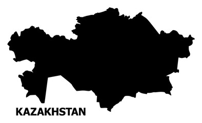 Obraz premium Vector Flat Map of Kazakhstan with Name
