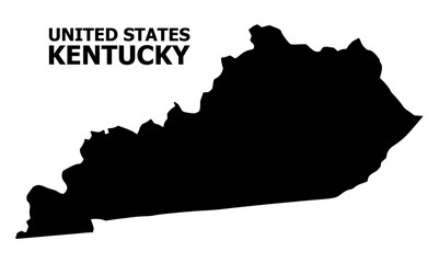 Vector Flat Map of Kentucky State with Caption
