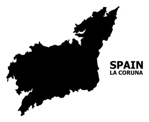 Fototapeta premium Vector Flat Map of La Coruna Province with Caption