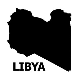 Vector Flat Map of Libya with Name