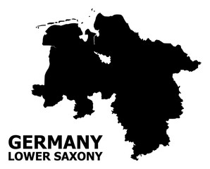 Vector Flat Map of Lower Saxony State with Name