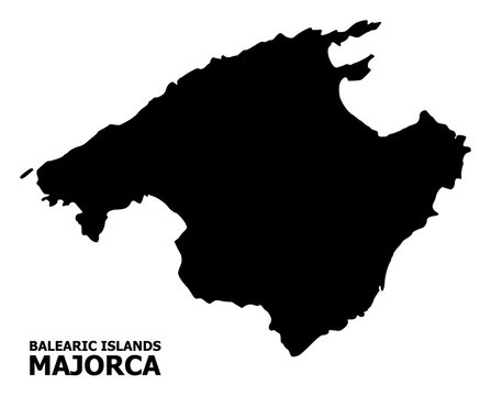 Vector Flat Map of Majorca with Name