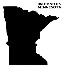 Vector Flat Map of Minnesota State with Caption