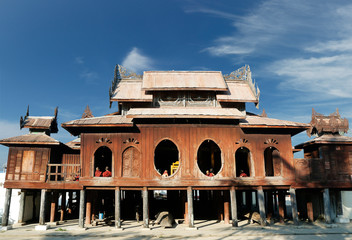 novice monks in Shwe Yan Pyay monastery, inle lake ,myanmar  