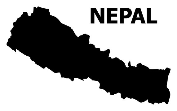 Vector Flat Map of Nepal with Name