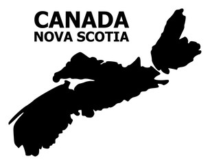 Vector Flat Map of Nova Scotia Province with Caption