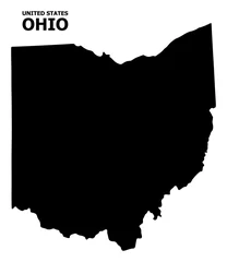 Fotobehang Vector Flat Map of Ohio State with Name © Sergey