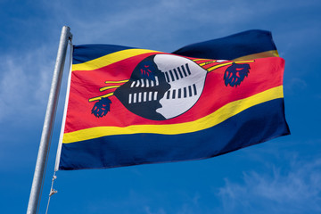 The flag of Eswatini formally known as Swaziland